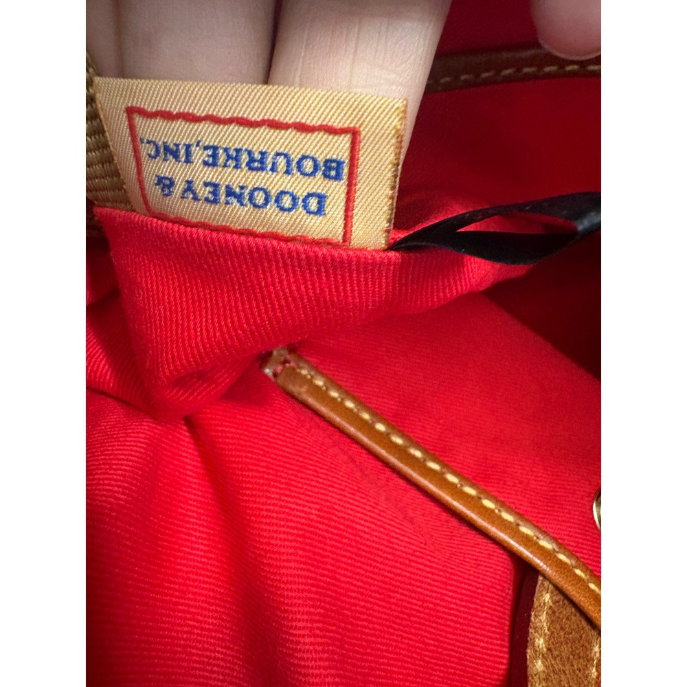 Dooney & Bourke Pebbled Leather Satchel + Wristlet Set Red/Tan Crossbody - Picture 7 of 10
